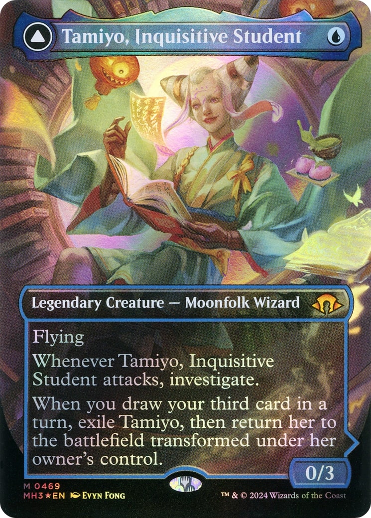 Tamiyo, Inquisitive Student // Tamiyo, Seasoned Scholar (Textured foil)